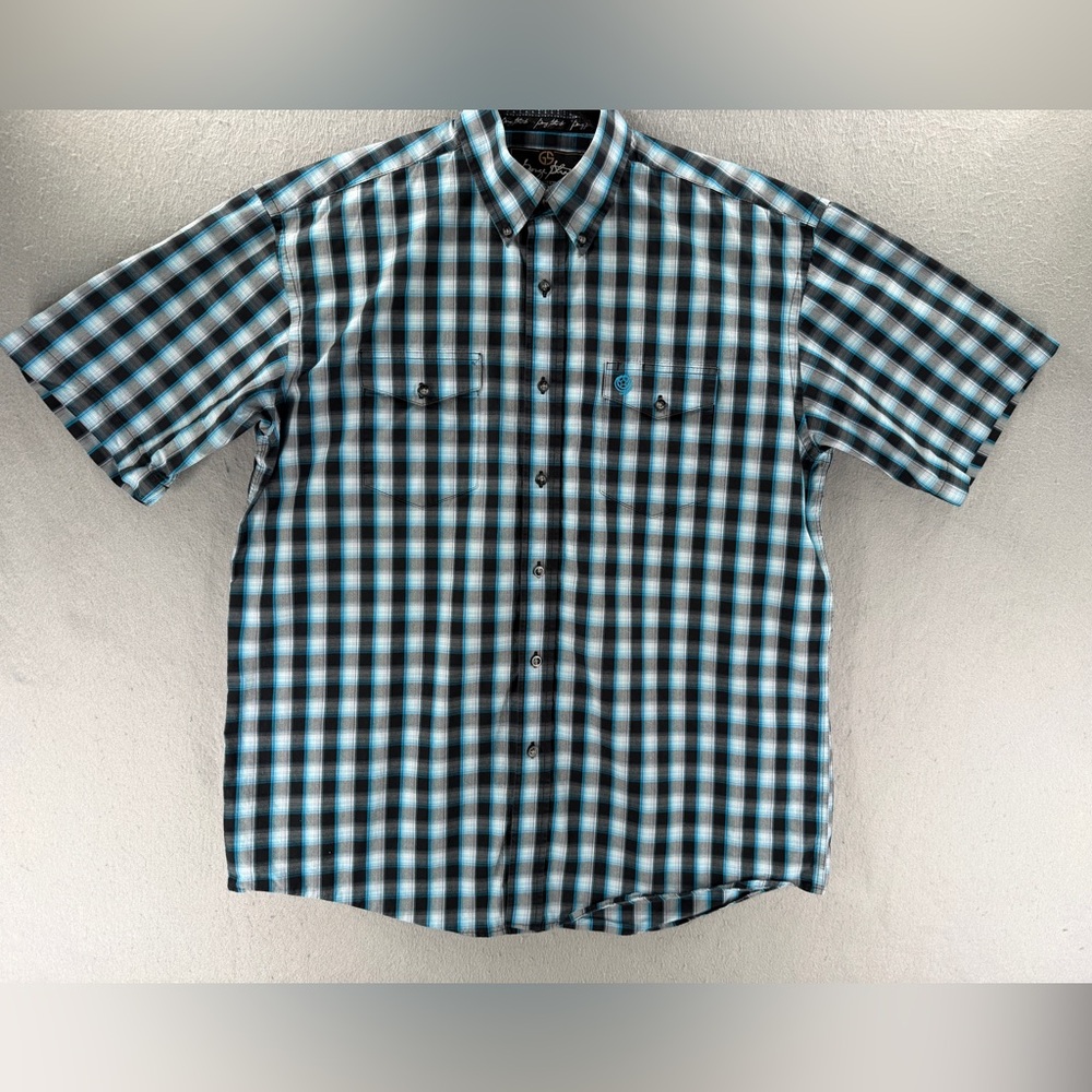 Wrangler George Strait Shirt Mens XL Blue Plaid Button Down Cowboy Rodeo Rancher